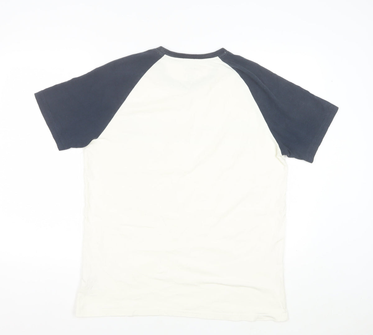 Fat Face Men’s L White Blue Sports Graphic Raglan T-Shirt