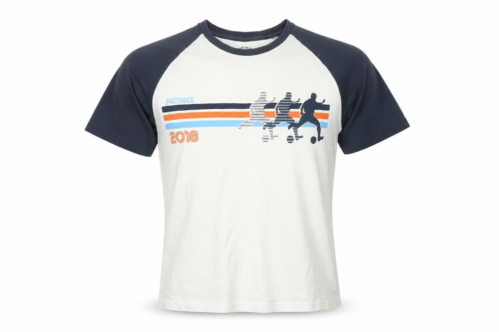 Fat Face Men’s L White Blue Sports Graphic Raglan T-Shirt