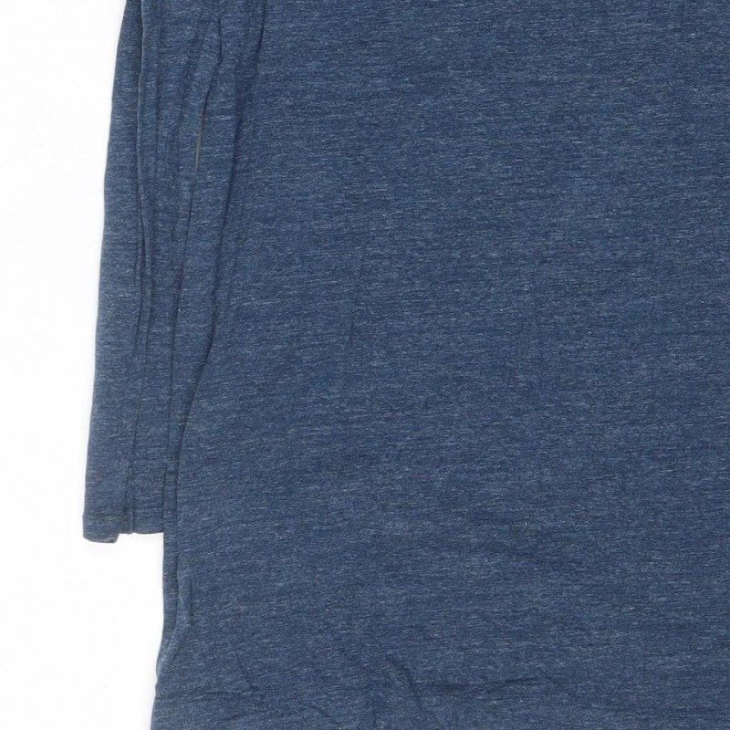H&M Women Blue Size S Long Sleeve Scoop Neck Jersey Bodycon Dress