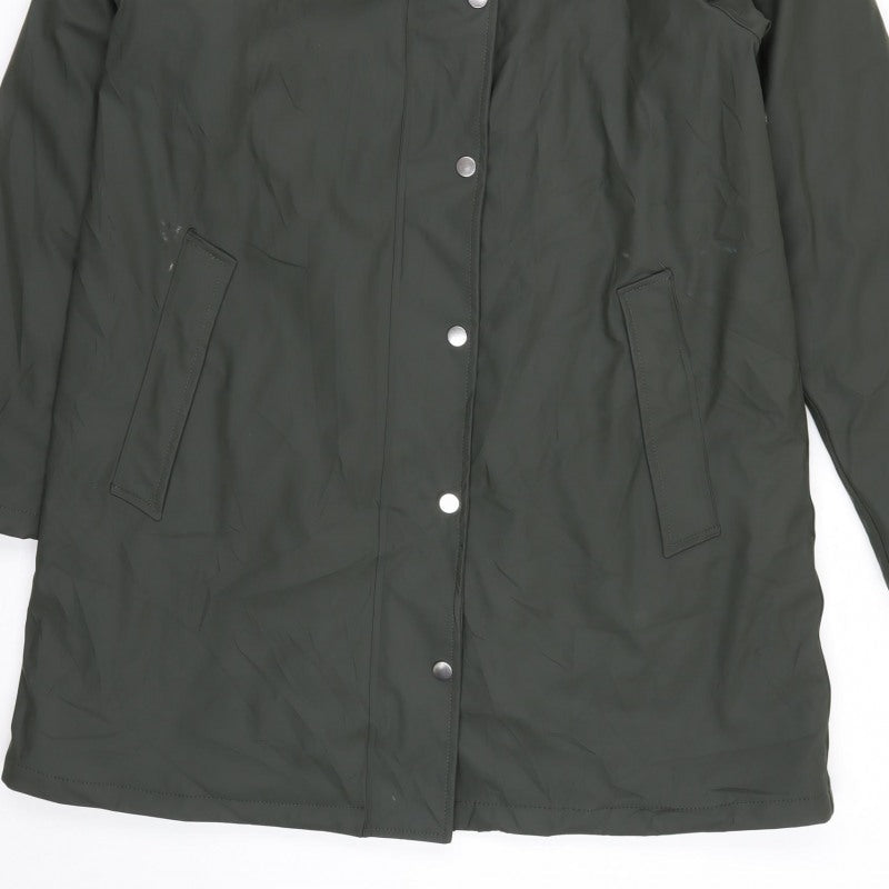 Marks & Spencer Women Green Size 14 Hooded Mid-Length Parka Coat