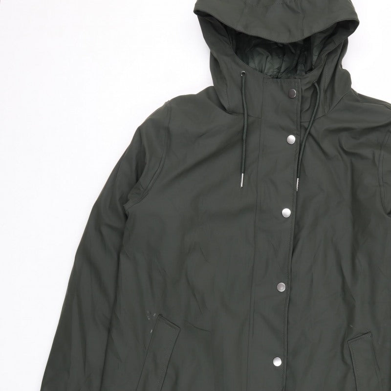 Marks & Spencer Women Green Size 14 Hooded Mid-Length Parka Coat