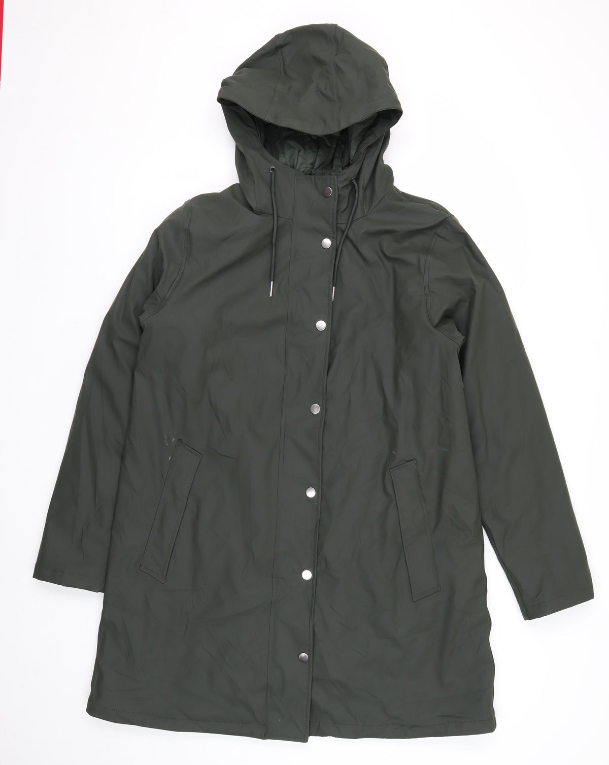 Marks & Spencer Women Green Size 14 Hooded Mid-Length Parka Coat