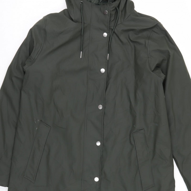 Marks & Spencer Women Green Size 14 Hooded Mid-Length Parka Coat
