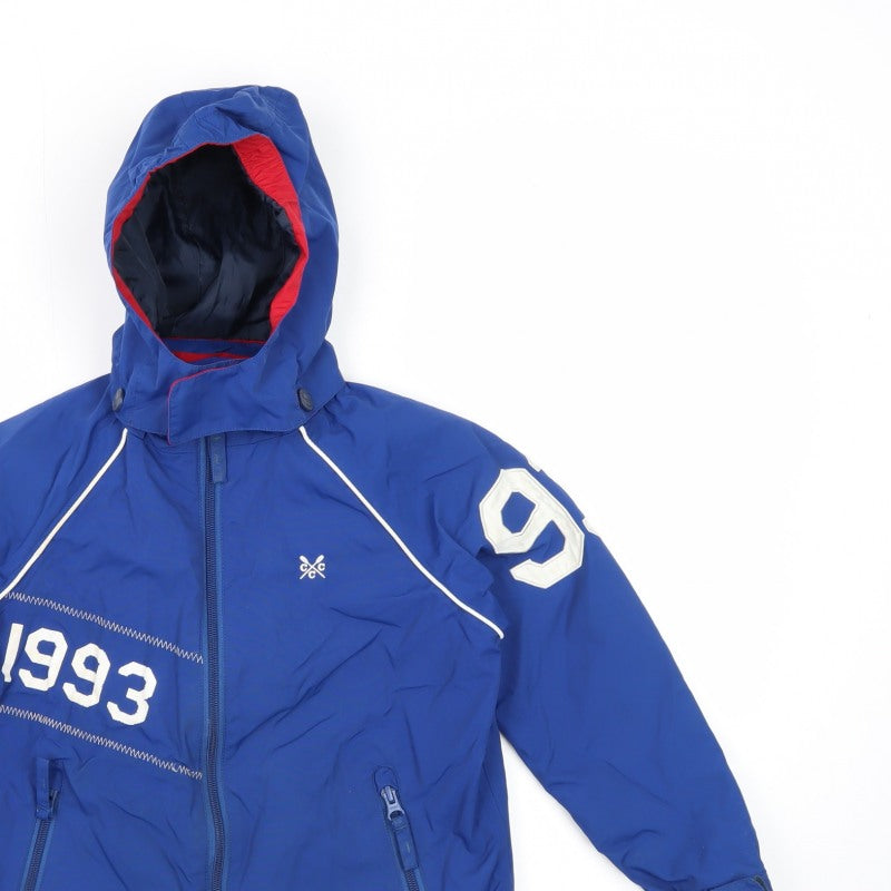 Crew Clothing Co Boys Blue Age 7 Hooded Basic Jacket Full Zip Fleece Lined