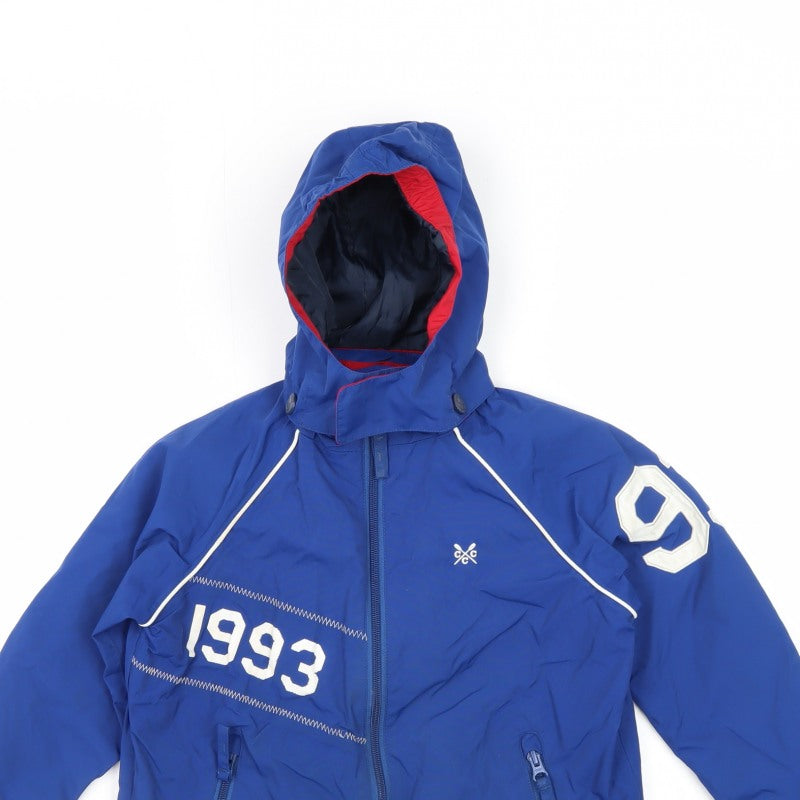 Crew Clothing Co Boys Blue Age 7 Hooded Basic Jacket Full Zip Fleece Lined