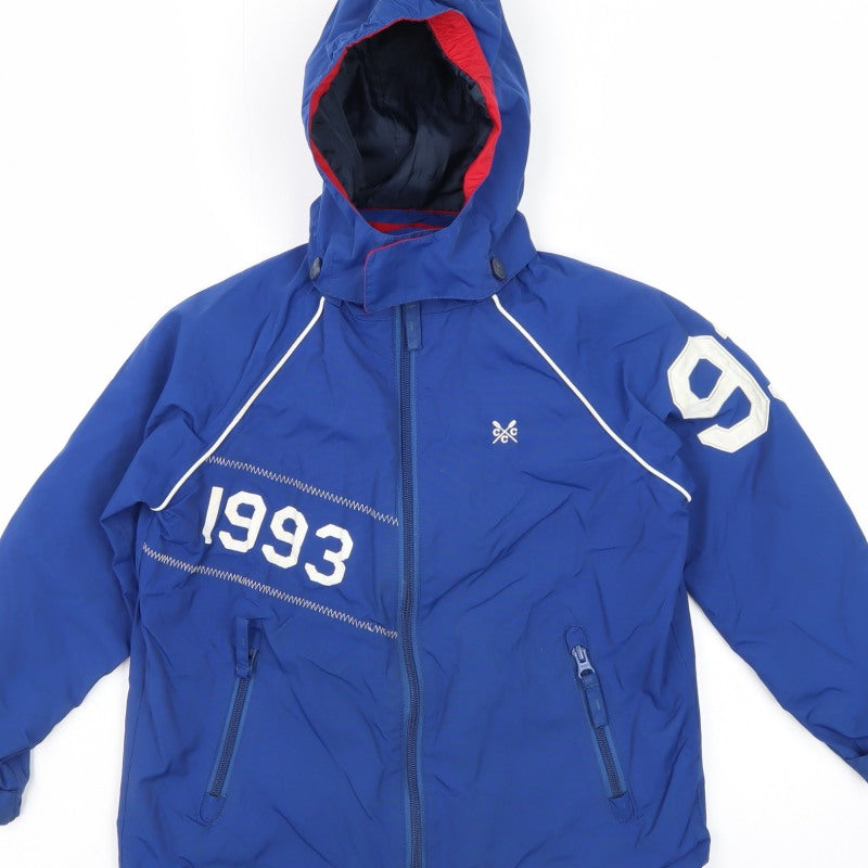 Crew Clothing Co Boys Blue Age 7 Hooded Basic Jacket Full Zip Fleece Lined