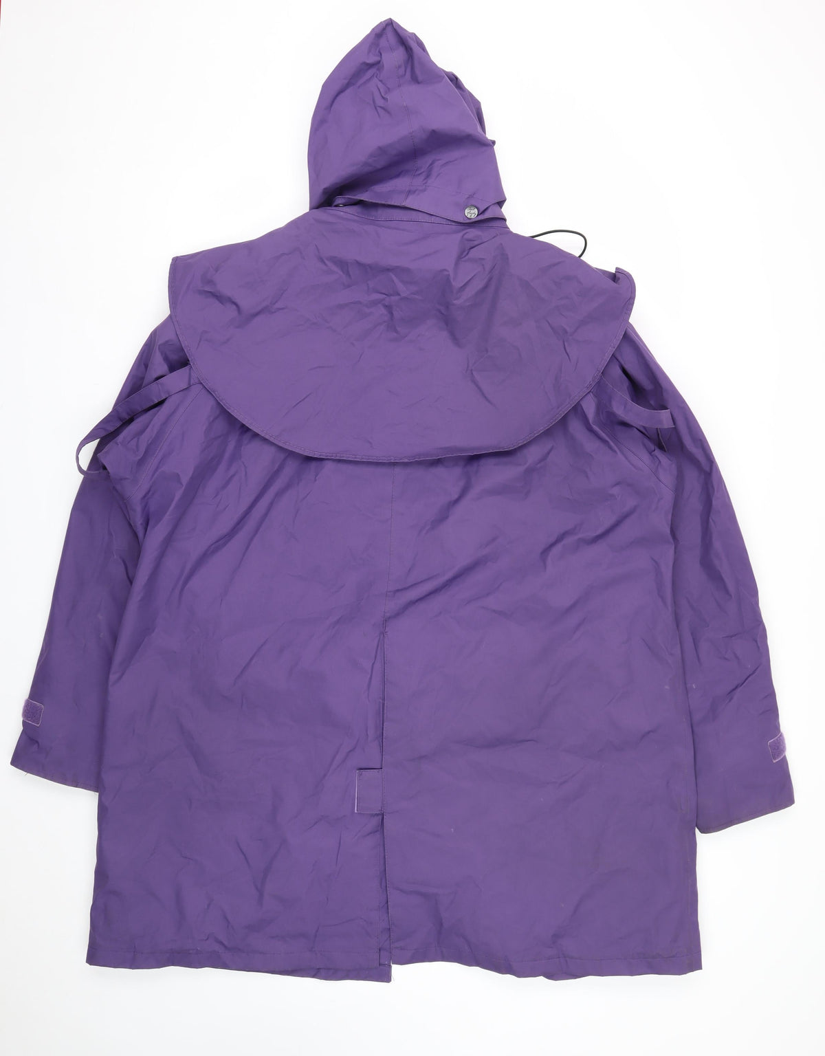 Jack Murphy Women Purple UK 20 Hooded Long Rain Coat Plaid Lined