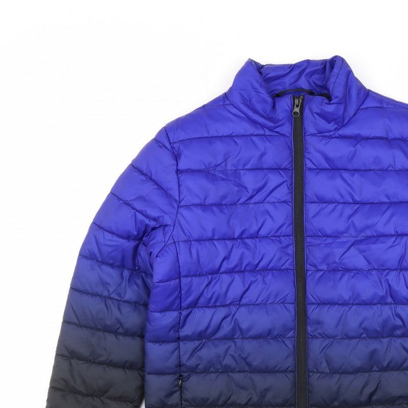 Hype Boys Blue & Black 7-8 Years Puffer Jacket Full Zip