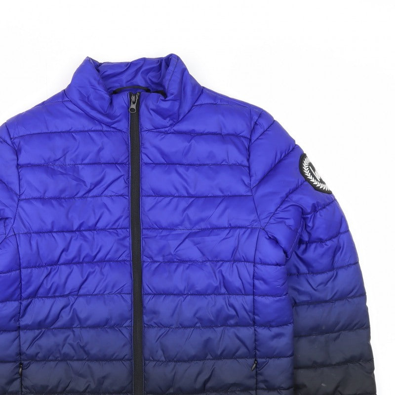 Hype Boys Blue & Black 7-8 Years Puffer Jacket Full Zip