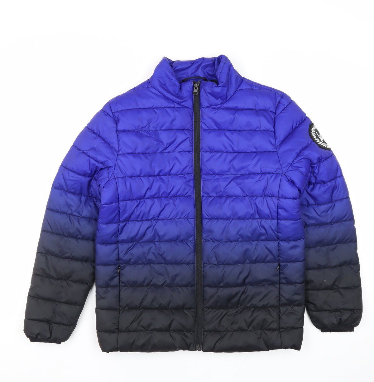 Hype Boys Blue & Black 7-8 Years Puffer Jacket Full Zip