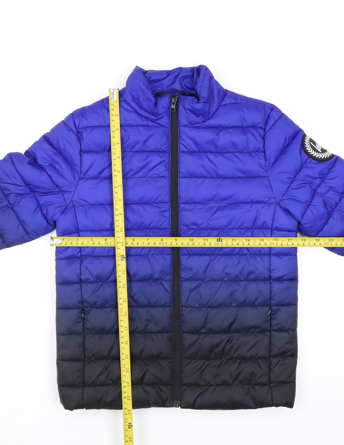 Hype Boys Blue & Black 7-8 Years Puffer Jacket Full Zip
