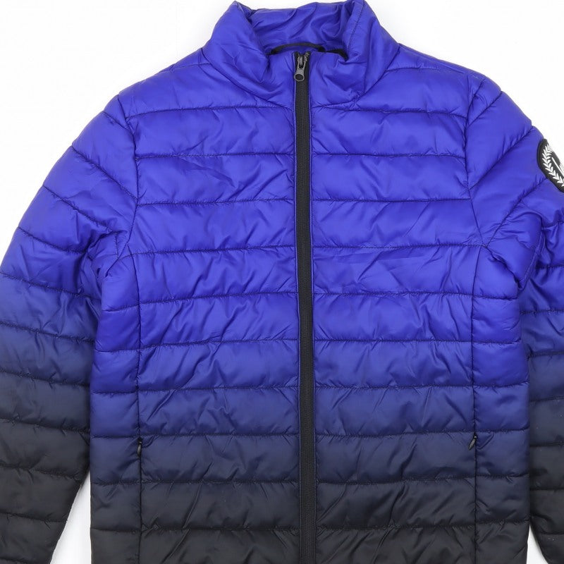 Hype Boys Blue & Black 7-8 Years Puffer Jacket Full Zip