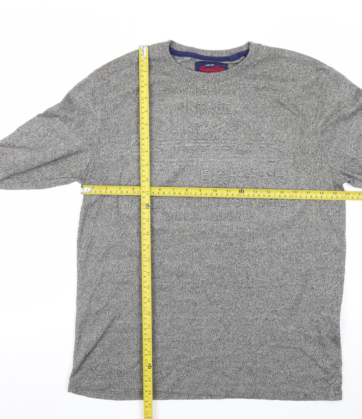 Superdry Men’s Grey Marl XL Long Sleeve Crew Neck T-Shirt