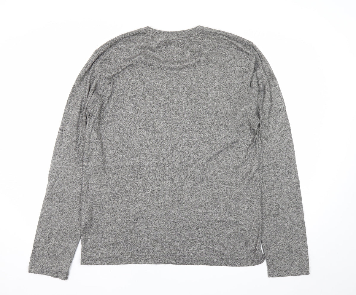 Superdry Men’s Grey Marl XL Long Sleeve Crew Neck T-Shirt