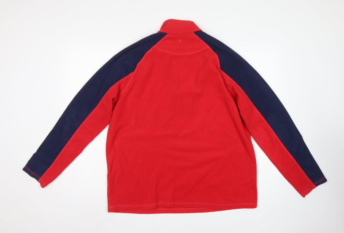 Mountain Warehouse Men’s Red Navy L 1/4 Zip Fleece Sweatshirt