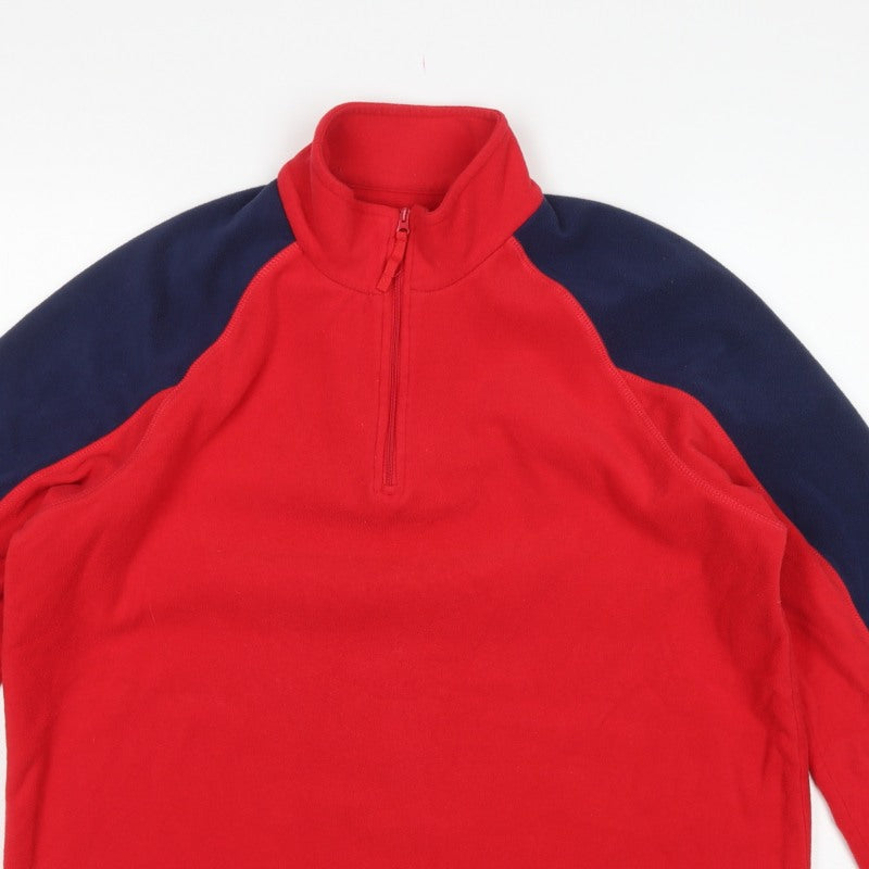 Mountain Warehouse Men’s Red Navy L 1/4 Zip Fleece Sweatshirt