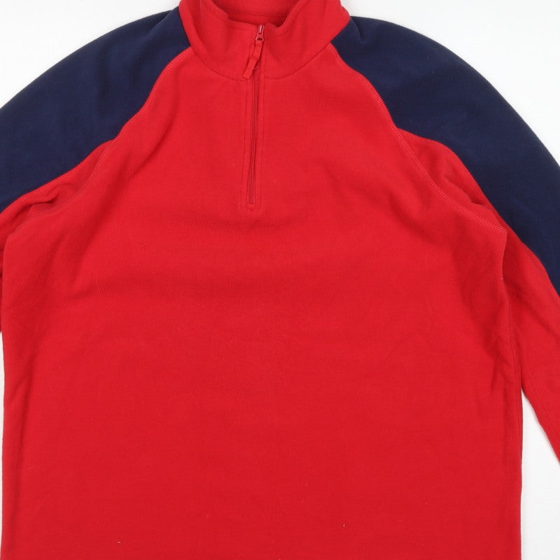 Mountain Warehouse Men’s Red Navy L 1/4 Zip Fleece Sweatshirt