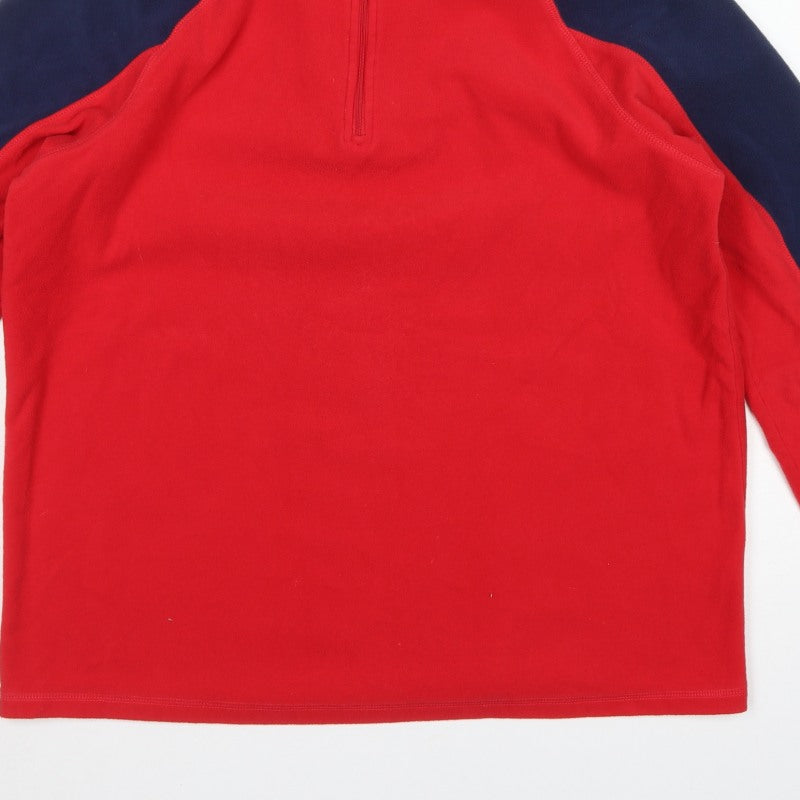 Mountain Warehouse Men’s Red Navy L 1/4 Zip Fleece Sweatshirt
