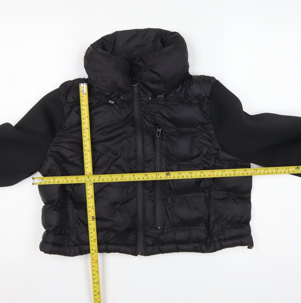 Zara Women Black UK 12 Puffer Jacket Quilted Full Zip