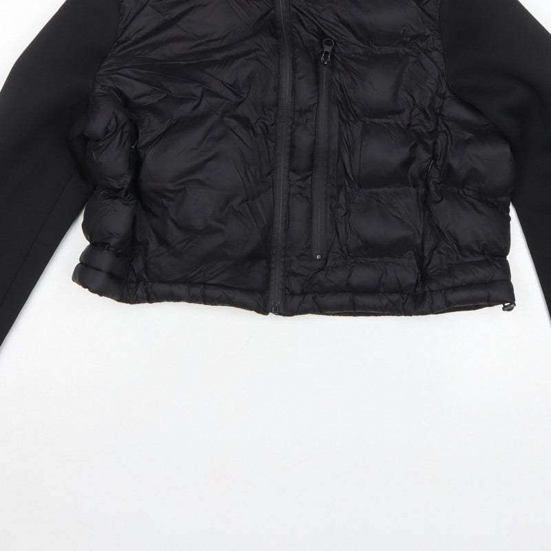 Zara Women Black UK 12 Puffer Jacket Quilted Full Zip