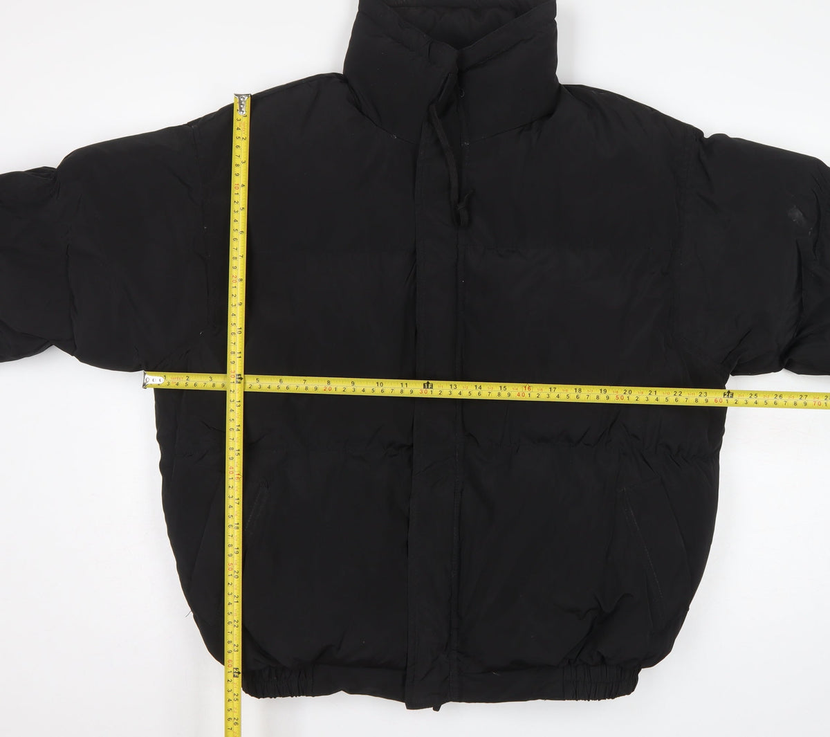 Essentials Men’s Black M Puffer Jacket Logo Zip Insulated
