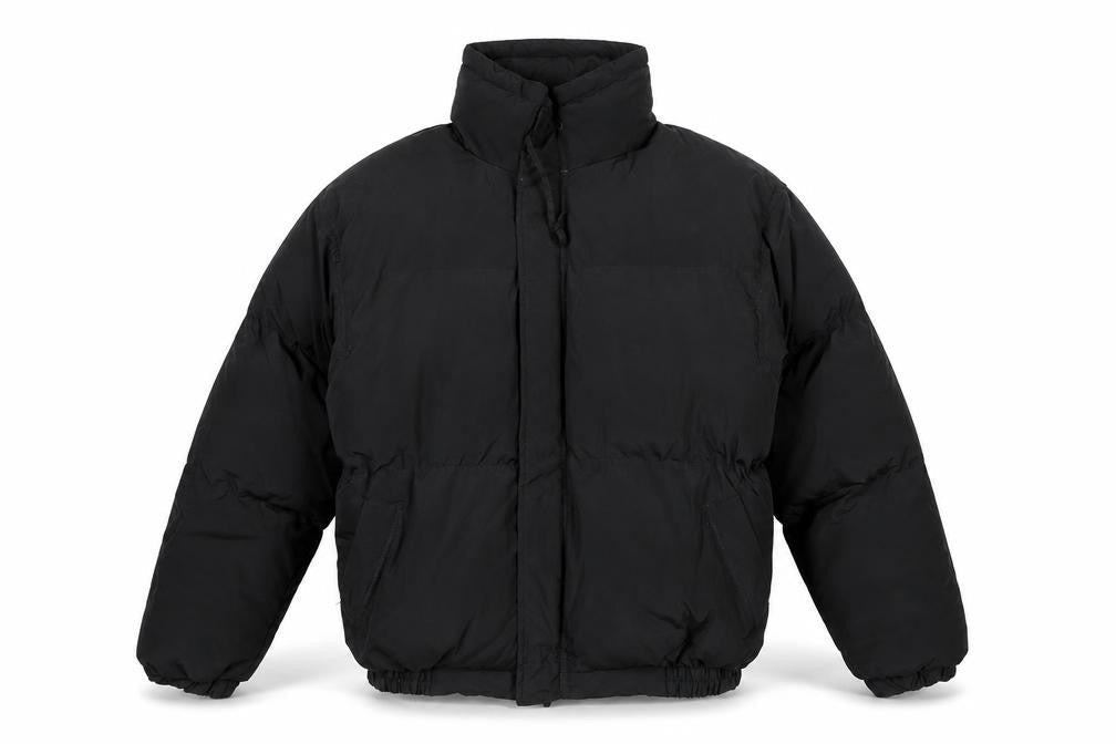 Essentials Men’s Black M Puffer Jacket Logo Zip Insulated
