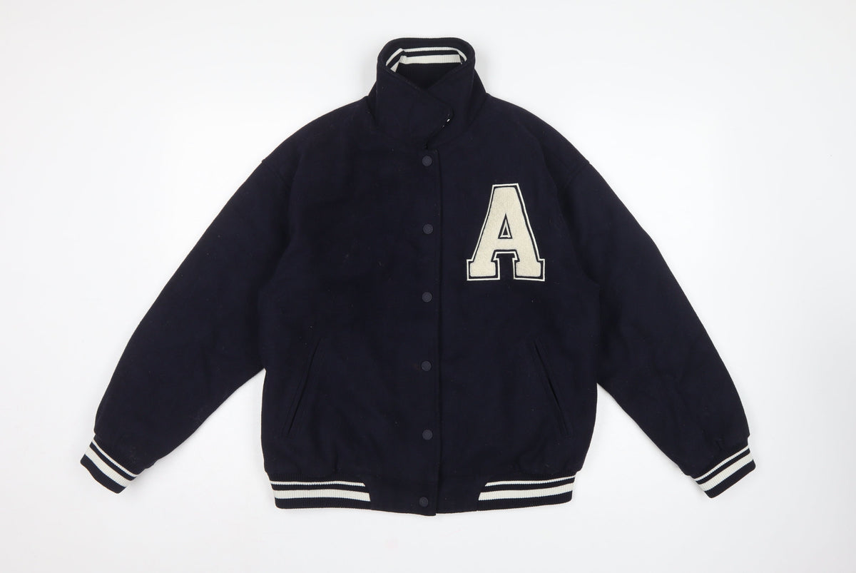 Zara Girls Blue 13-14 Years Varsity Jacket College A Patch