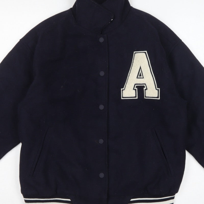 Zara Girls Blue 13-14 Years Varsity Jacket College A Patch