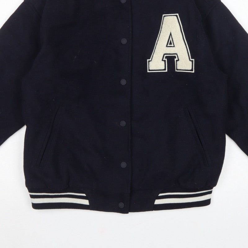 Zara Girls Blue 13-14 Years Varsity Jacket College A Patch