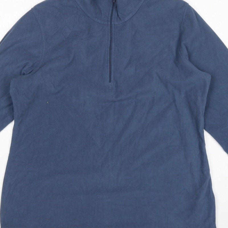 Mountain Warehouse Men's Blue L Fleece 1/4 Zip Pullover Sweatshirt