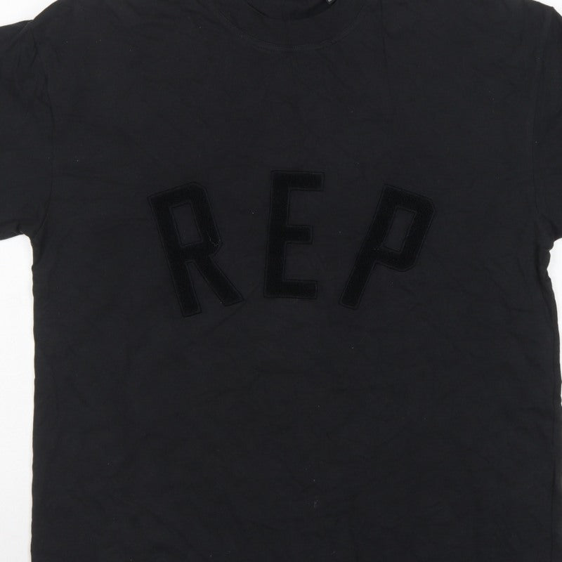 Represent Men's Black XS REP Logo Graphic Cotton Crew Neck T-Shirt