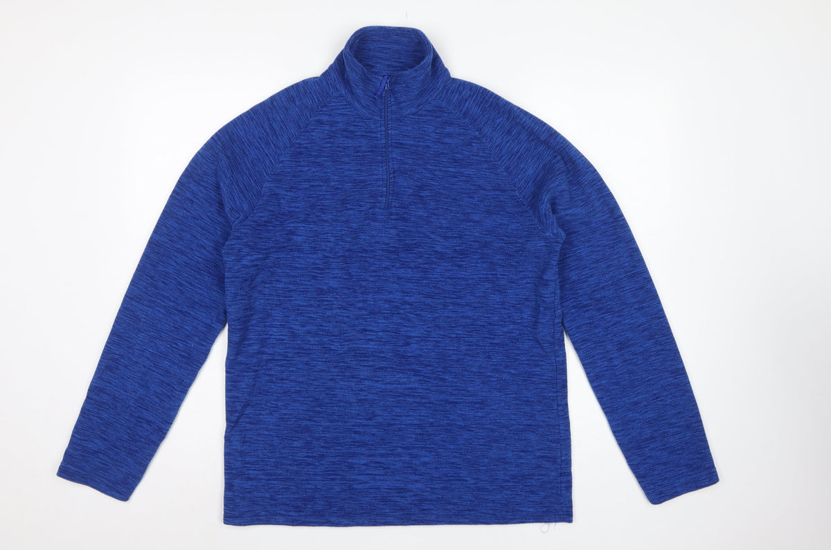 Mountain Warehouse Men’s Blue S 1/4 Zip Fleece Pullover Sweatshirt