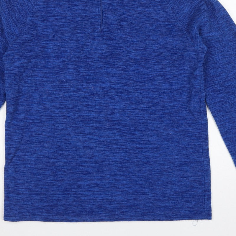 Mountain Warehouse Men’s Blue S 1/4 Zip Fleece Pullover Sweatshirt