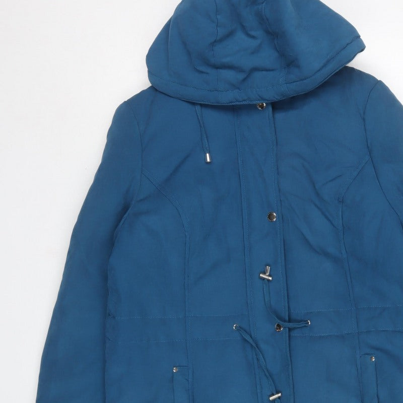 Love Coats Women’s Blue Hooded Padded Parka Coat UK 14