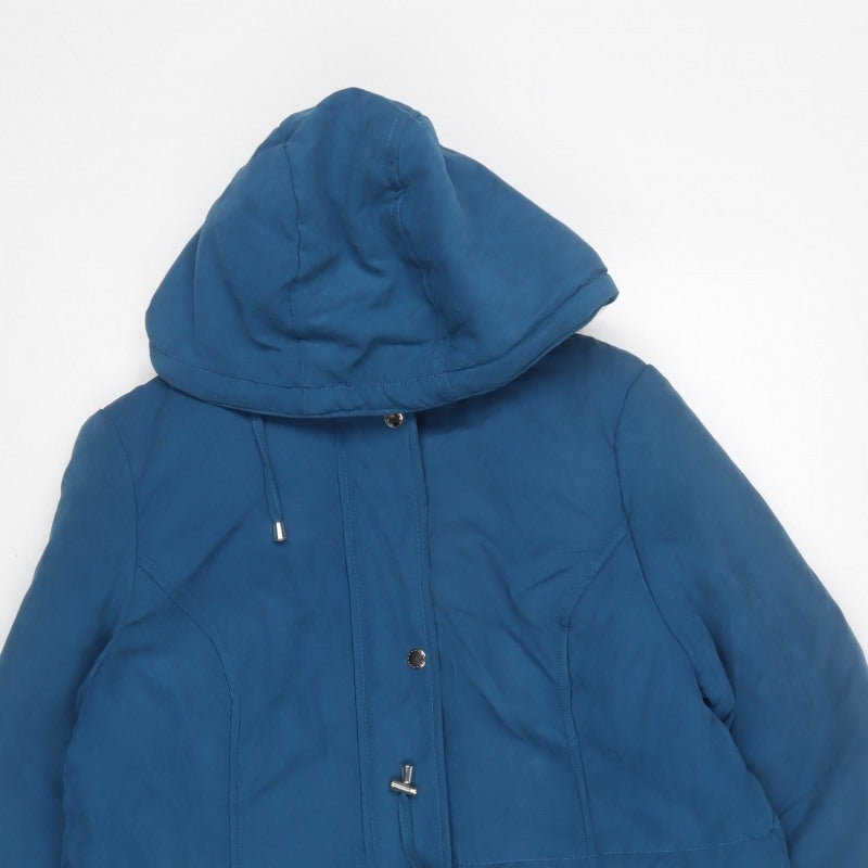Love Coats Women’s Blue Hooded Padded Parka Coat UK 14