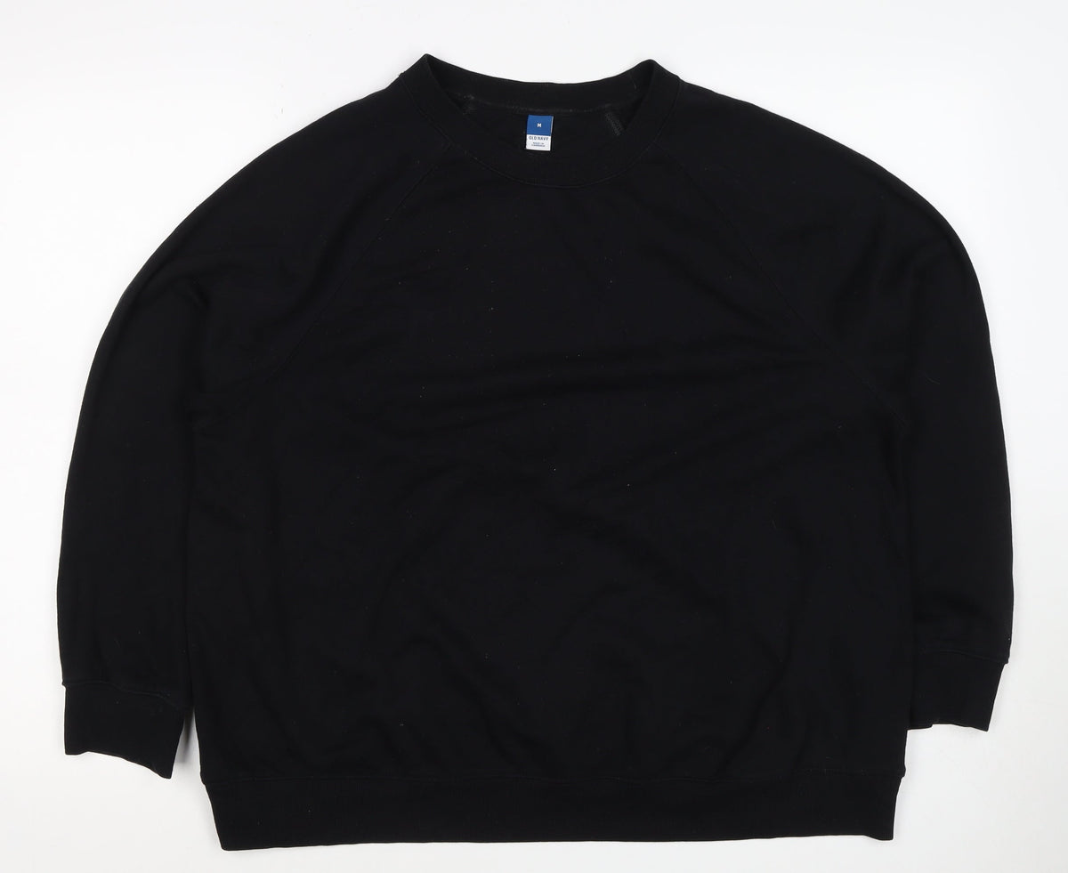 Old Navy Women’s Black M Crew Neck Raglan Pullover Sweatshirt