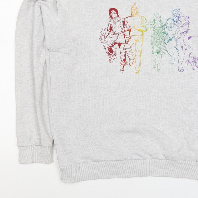 Wizard of Oz Women’s Grey M Rainbow Graphic Crew Neck Sweatshirt