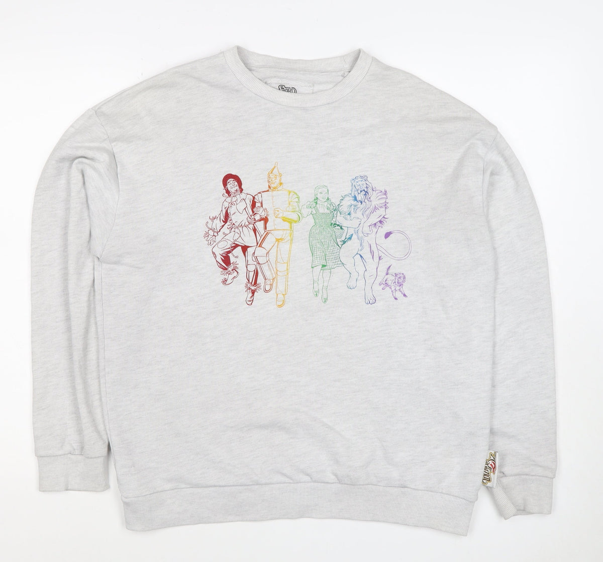 Wizard of Oz Women’s Grey M Rainbow Graphic Crew Neck Sweatshirt