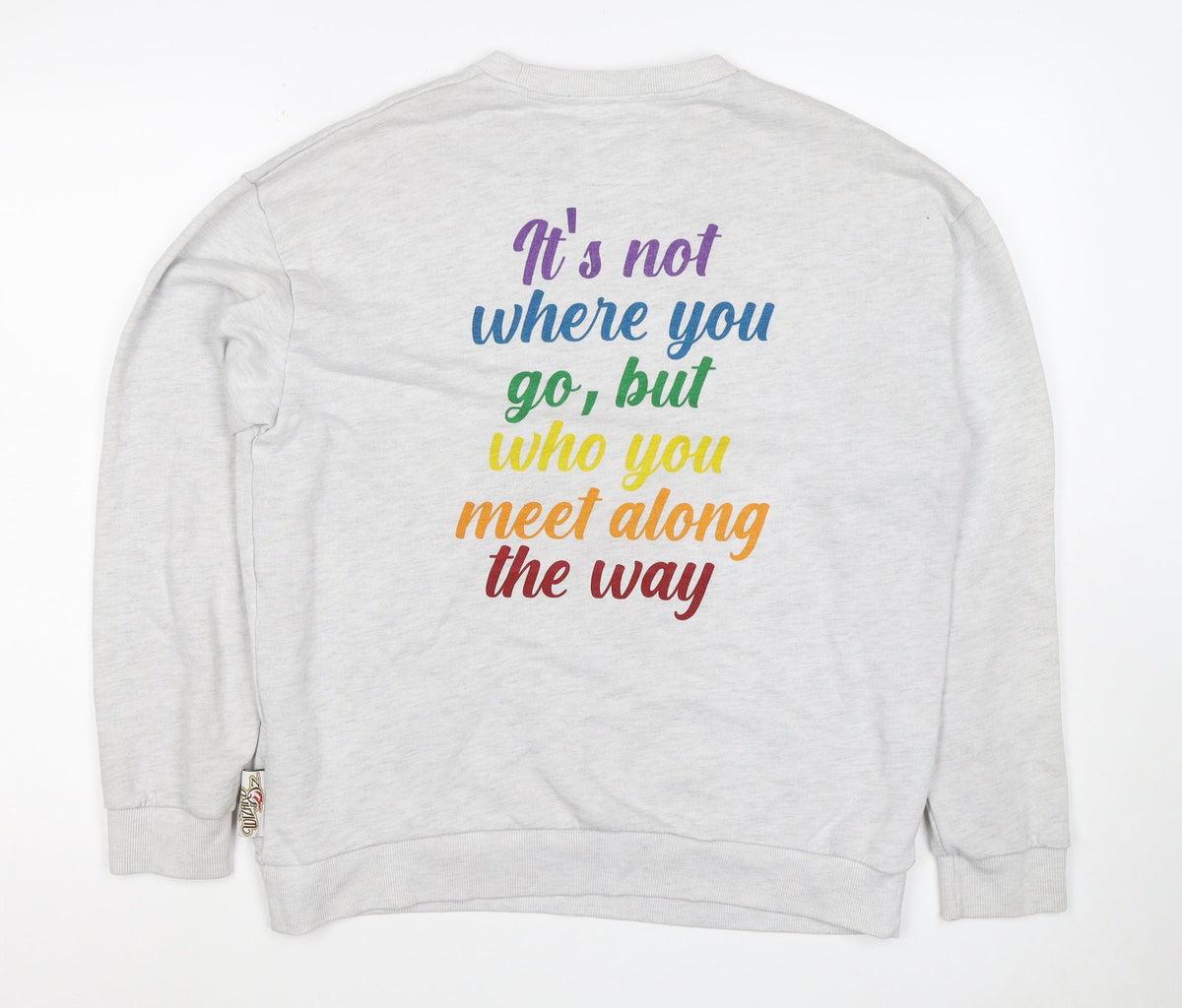 Wizard of Oz Women’s Grey M Rainbow Graphic Crew Neck Sweatshirt