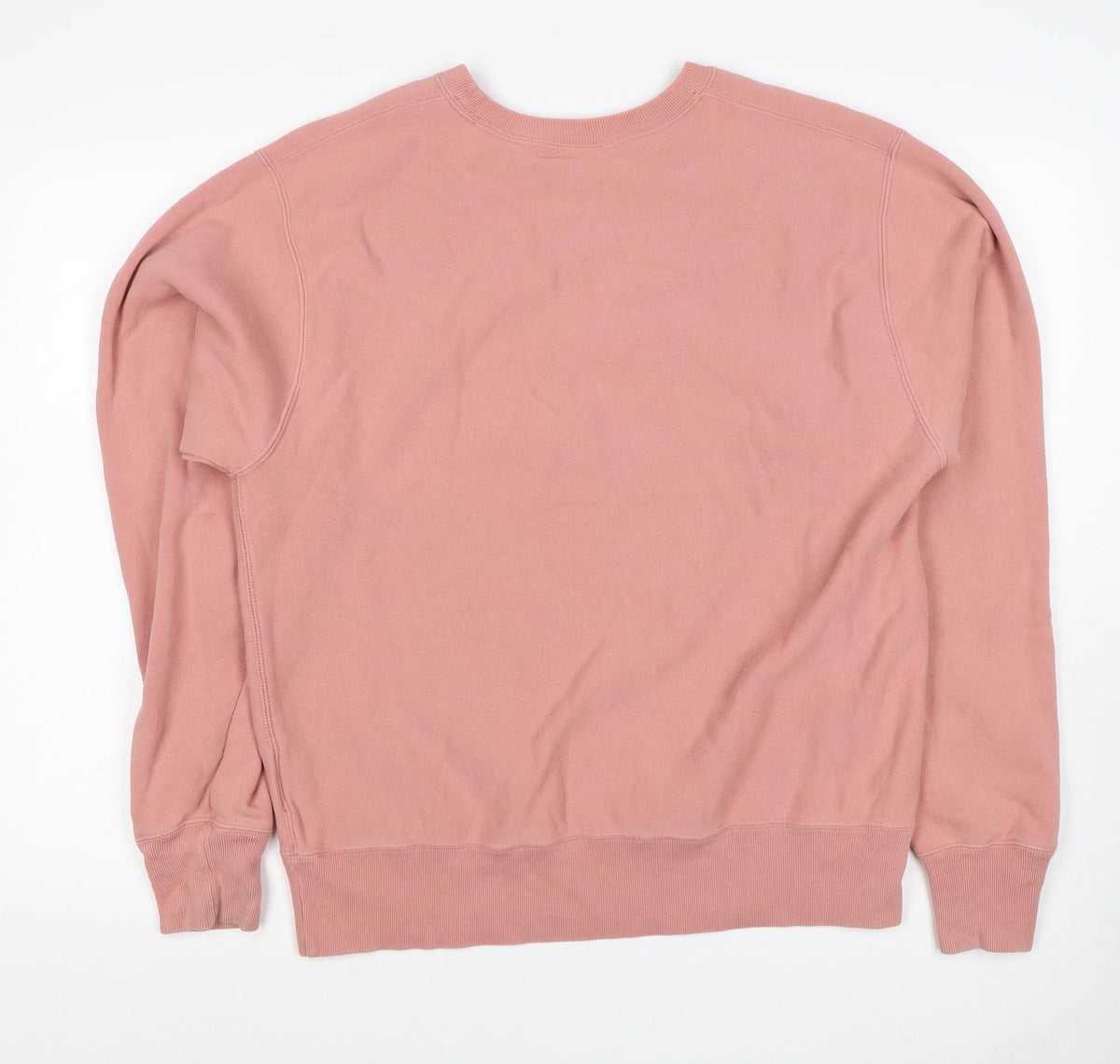 Champion Men's Pink Medium Logo Crew Neck Pullover Fleece Sweatshirt