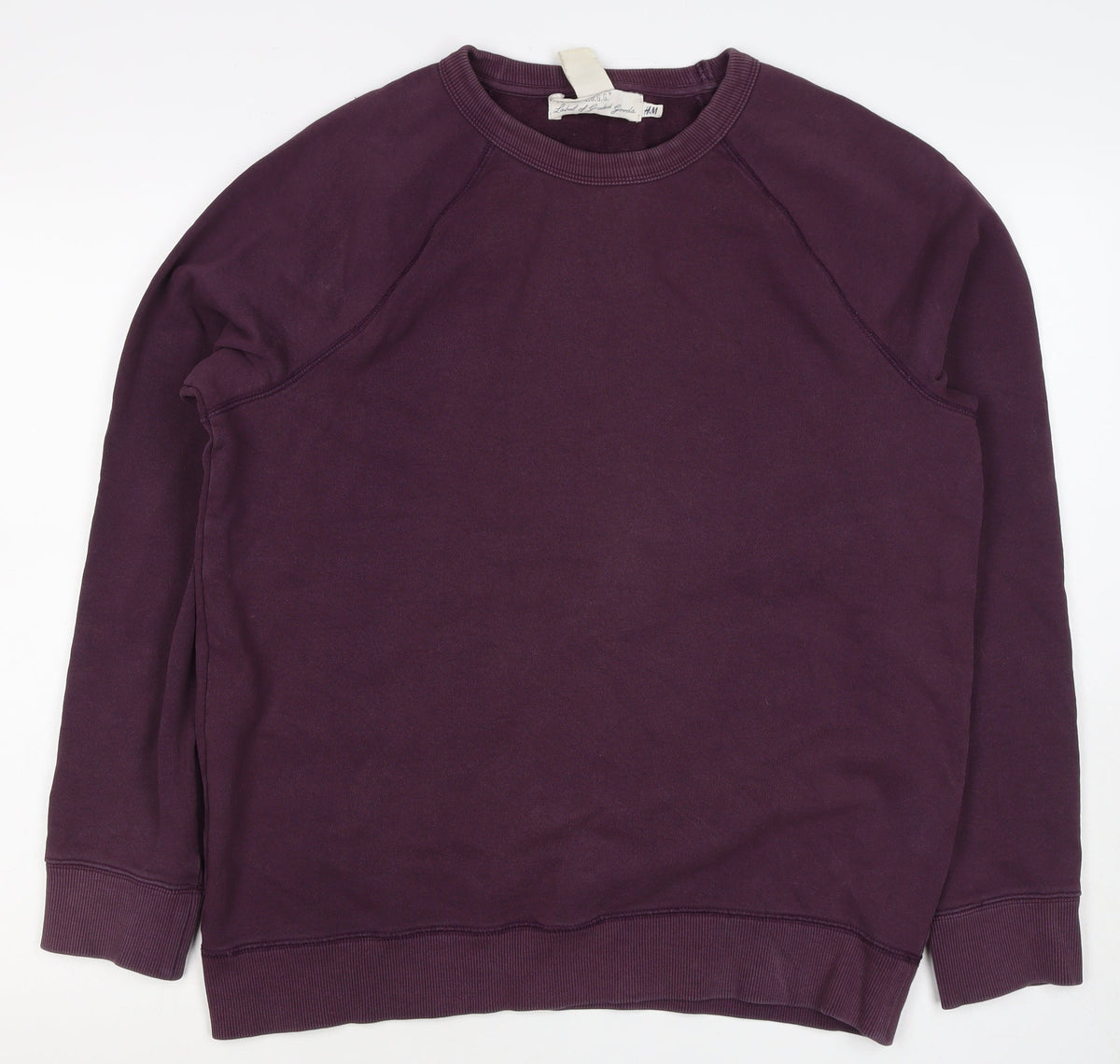 H&M Men’s Purple M Crew Neck Cotton Blend Pullover Sweatshirt