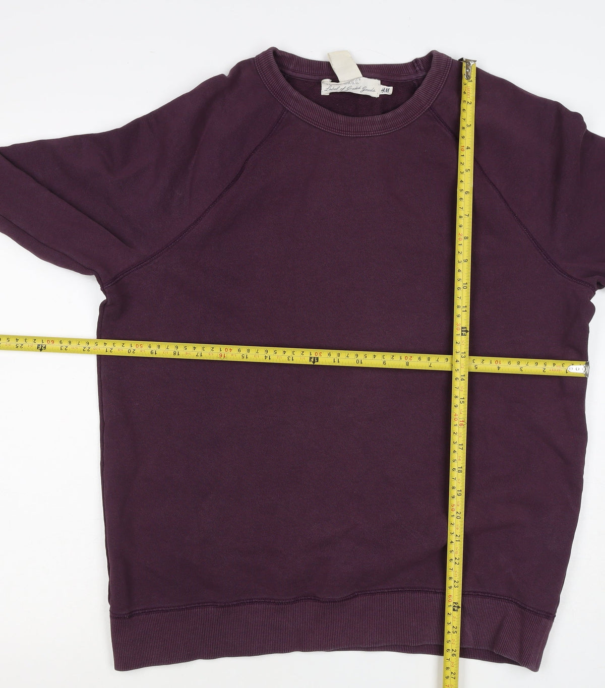 H&M Men’s Purple M Crew Neck Cotton Blend Pullover Sweatshirt