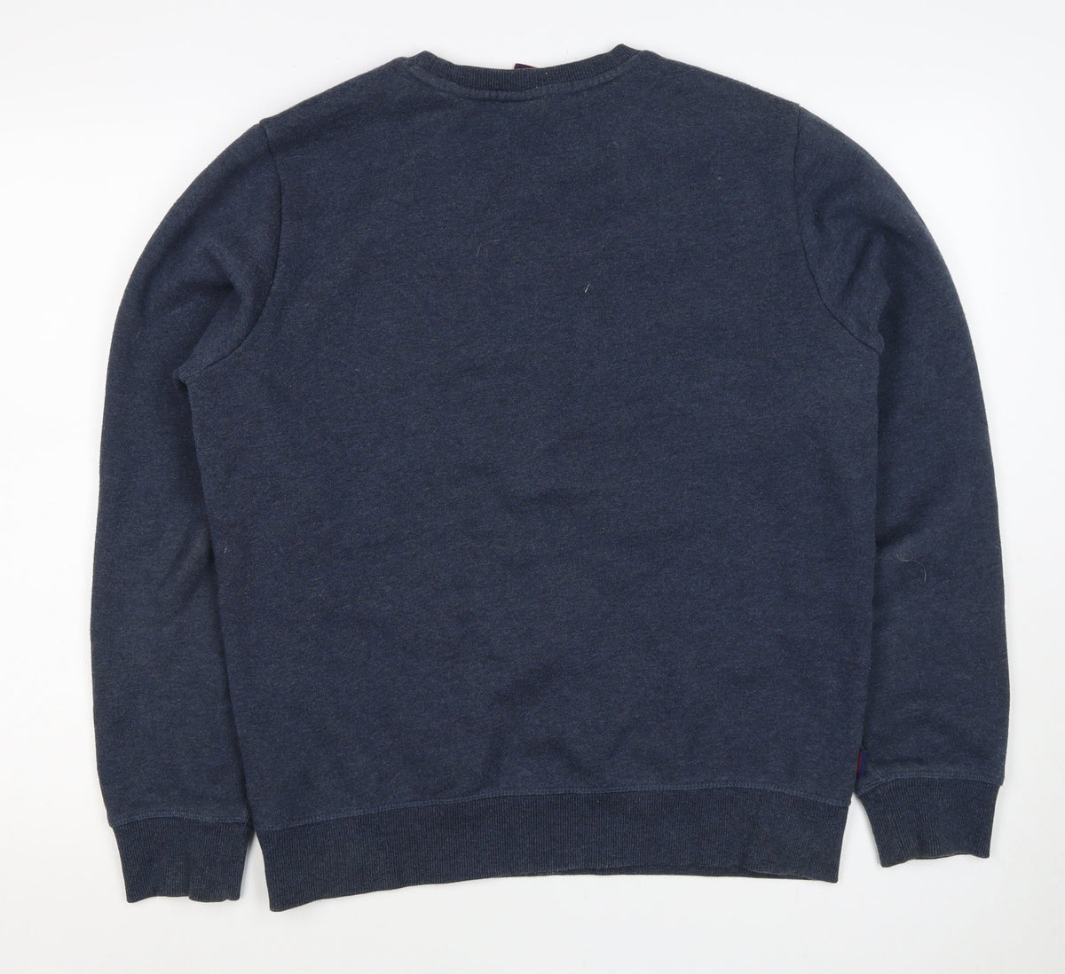 Superdry Men’s Blue L Crew Neck Logo Fleece Pullover Sweatshirt