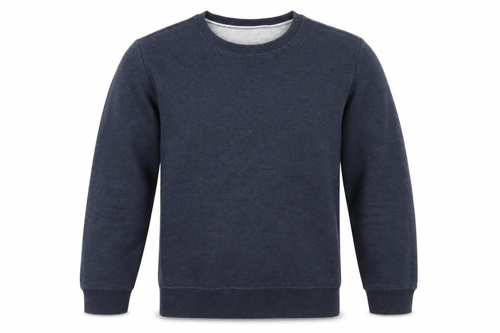 Superdry Men’s Blue L Crew Neck Logo Fleece Pullover Sweatshirt