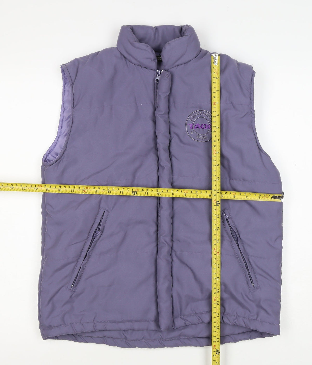 Tagg Equestrian Women's Purple M Padded Puffer Bodywarmer Gilet