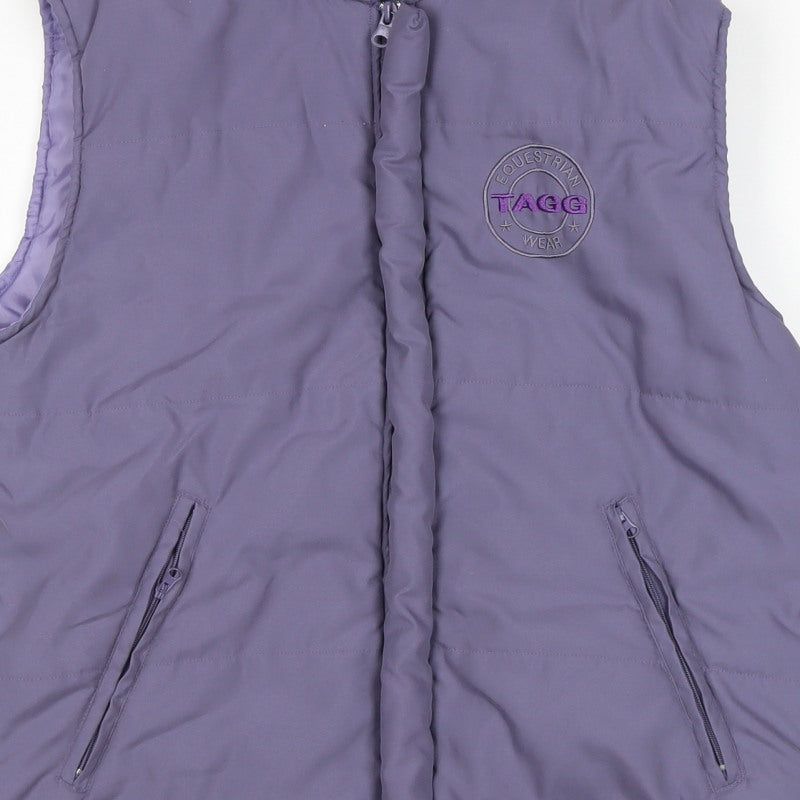 Tagg Equestrian Women's Purple M Padded Puffer Bodywarmer Gilet