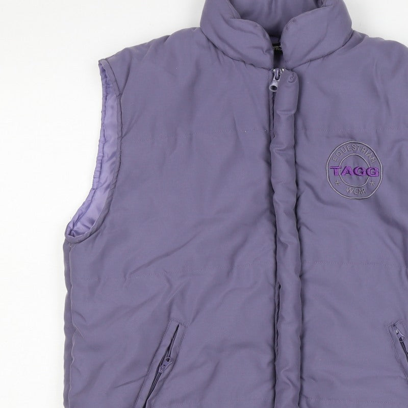 Tagg Equestrian Women's Purple M Padded Puffer Bodywarmer Gilet
