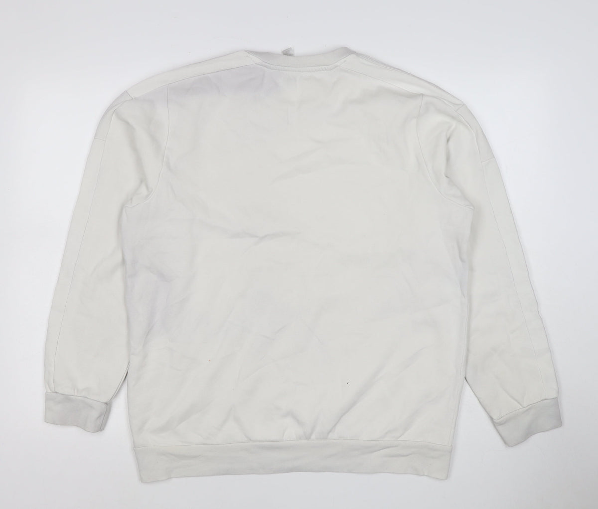 Adidas Men’s White M 3-Stripes Crew Neck Pullover Sweatshirt