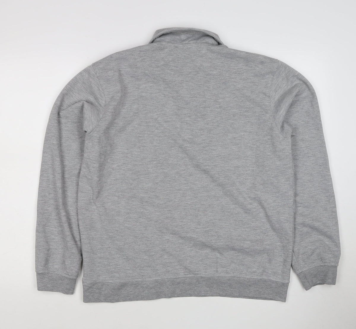 Zara Mens Grey M Quarter Zip Collared Pullover Sweatshirt