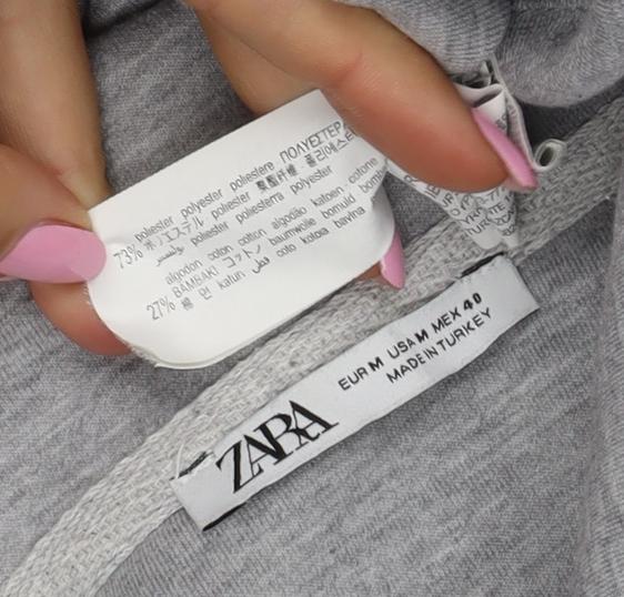 Zara Mens Grey M Quarter Zip Collared Pullover Sweatshirt